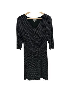 Laura Petites Cocktail Dress Sz 10 Black Silver Shimmer Party Sexy Flattering
